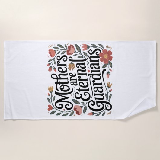 母は永遠の守護者 ビーチタオル (正面)