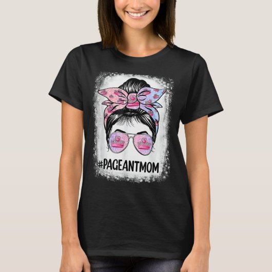 母は漂白ページアンモマメッシーバンヘアハッピーモス Tシャツ (正面)