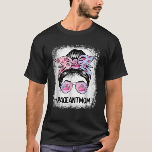 母は漂白ページアンモマメッシーバンヘアハッピーモス Tシャツ (正面)