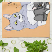 母は猫と子猫を愛している キッチンタオル (折り畳み)