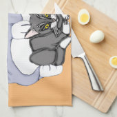 母は猫と子猫を愛している キッチンタオル (四つ折り)