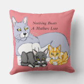 母は猫と子猫を愛している クッション (裏面)