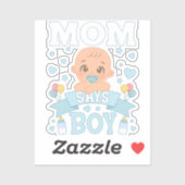 母は男の子の妊娠ピンクまたは青のビニールと言う シール (シート)