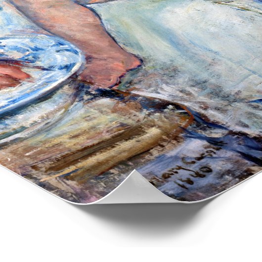 母は眠い子供のカサットを洗おうとしている ポスター (角)