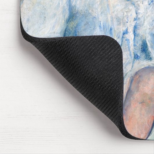 母は眠い子供のカサットを洗おうとしている マウスパッド (コーナー)