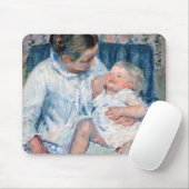 母は眠い子供のカサットを洗おうとしている マウスパッド (マウス)
