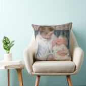 母は眠い子供を洗うしようとしている, 1880 (油o クッション (椅子)