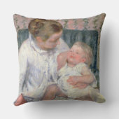 母は眠い子供を洗うしようとしている, 1880 (油o クッション (裏面)