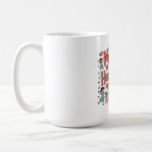 母は私たちの人生の鼓動 コーヒーマグカップ (左)