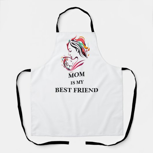 母は私の友最高の人幸せな母の日のエプロン エプロン (正面)