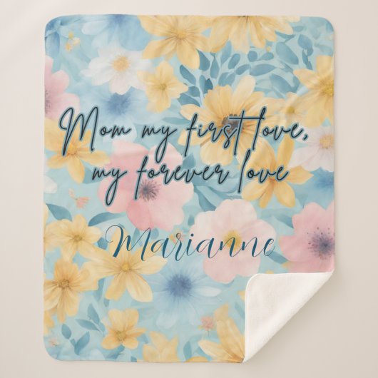 母は私の最初の愛の永遠の愛の毛布 シェルパブランケット (正面)