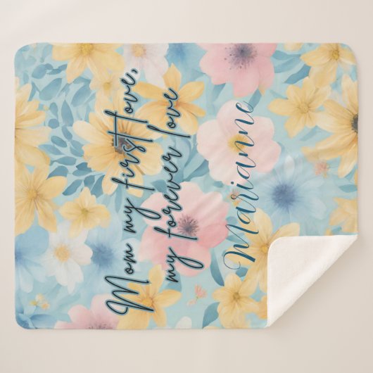 母は私の最初の愛の永遠の愛の毛布 シェルパブランケット (正面(横))