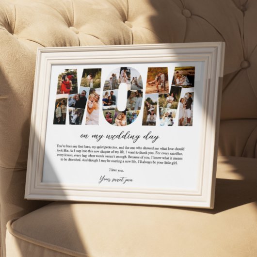 母は私の結婚式の日にコラージュ彼女のための母のギフト ポスター