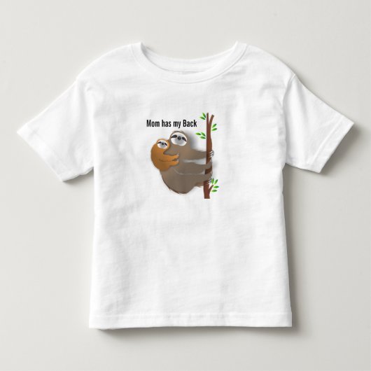 母は私の背中のママと私のスロースを持っている トドラーTシャツ (正面)