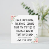 母は私の親友です、感傷的なプレゼント シーズンカード (スタンド正面)
