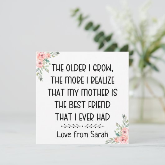 母は私の親友です、感傷的なプレゼント シーズンカード (スタンド正面)