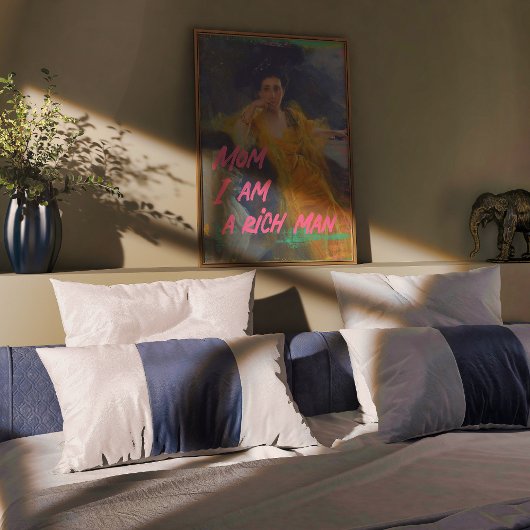 母は私は金持ちである – ウォールアートポスター – チャー引用文 ポスター