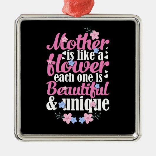 母は美しくユニーク メタルオーナメント (正面)