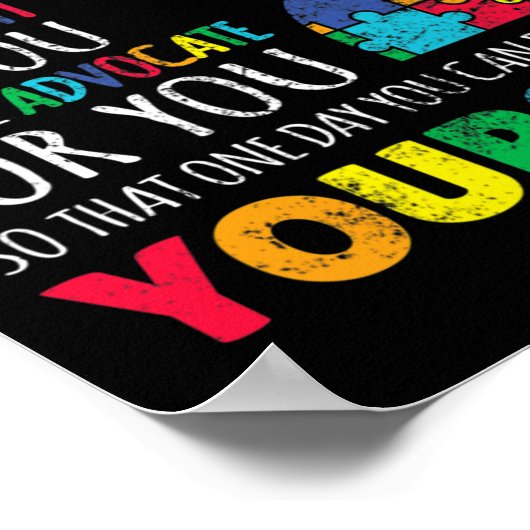 母は自閉症意識をサポート自閉症少年の息子Puzz ポスター (角)