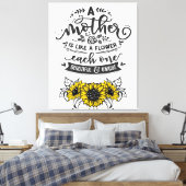 母は花のようで、かわいい母の日の贈り物 キャンバスプリント (インサイチュ (寝室))