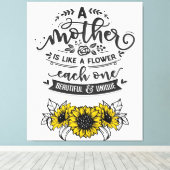 母は花のようで、かわいい母の日の贈り物 キャンバスプリント (インサイチュ (ウッドフロア))