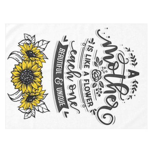 母は花のようで、かわいい母の日の贈り物 テーブルクロス (正面(横))