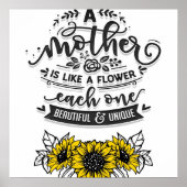 母は花のようで、かわいい母の日の贈り物 ポスター (正面)
