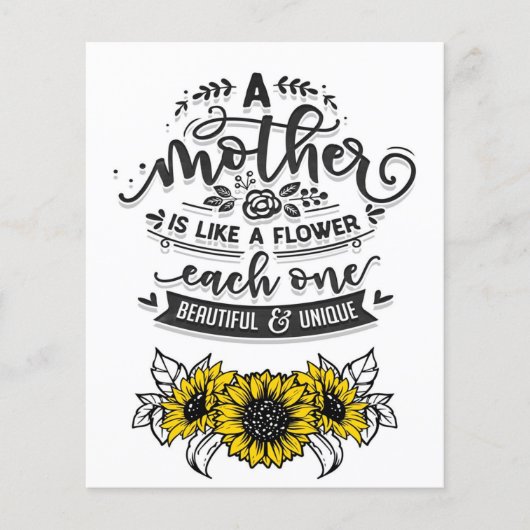 母は花のようなもの、かわいい母の日ギフト チラシ (正面)