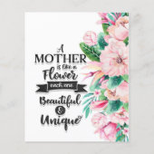 母は花の贈り物、母の日の贈り物のようなものだ チラシ (正面)