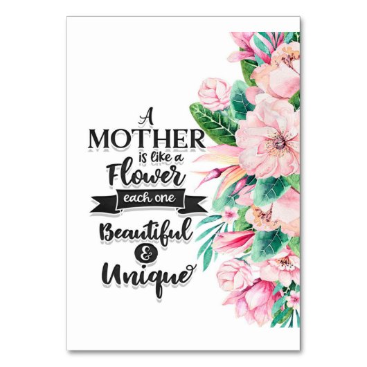 母は花の贈り物、母の日の贈り物のようなものだ テーブルナンバー (正面)