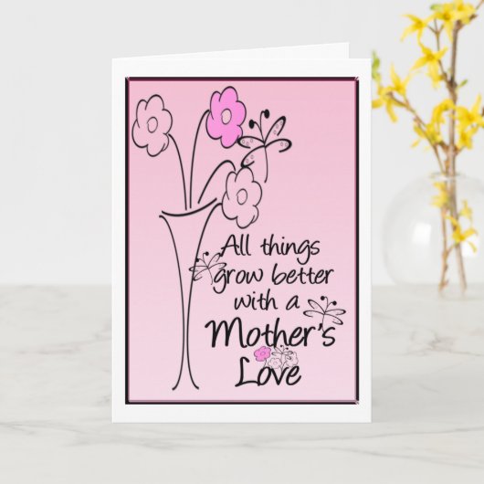 母は花を愛する カード (黄色い花)