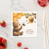 母は茶色のクマの赤ちゃんシャワー スタンダードカクテルナプキン (インサイチュ)