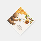 母は茶色のクマの赤ちゃんシャワー スタンダードカクテルナプキン (角)