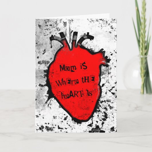 母は解剖学的ハートがある カード (正面)