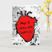 母は解剖学的ハートがある カード (黄色い花)