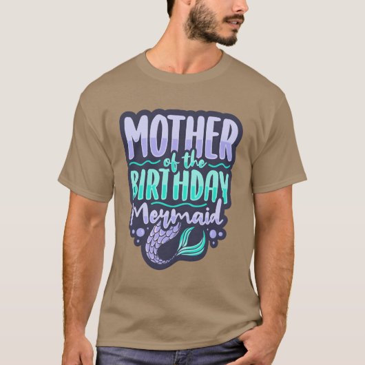 母は誕生日の人魚の母マーメイドママおもしろい Tシャツ (正面)
