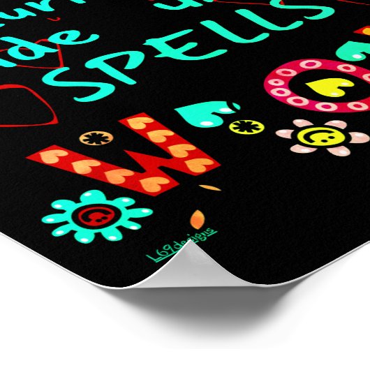 母は逆さまにスペルWOW母の日のギフトを返した ポスター (角)