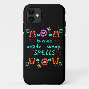 母は逆さまにスペルWOW母の日のギフトを返した iPhone 11 ケース