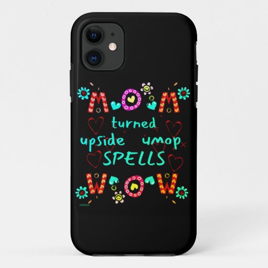 母は逆さまにスペルWOW母の日のギフトを返した Case-Mate iPhoneケース (裏面)