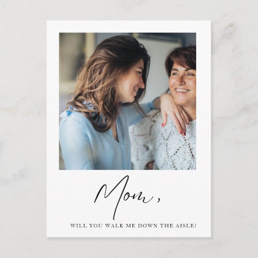 母は通路の母の花嫁を歩いてくれる ポストカード (正面)
