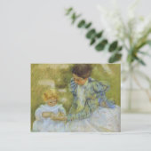 母は遊子供と一緒に。c.1897，メアリー·カッサト ポストカード (スタンド正面)