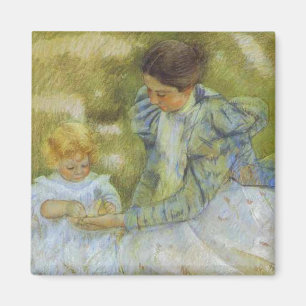 母は遊子供と一緒に。c.1897,メアリー·カッサト マグネット
