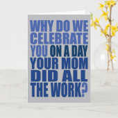 母は青と灰色の誕生日カード カード (黄色い花)