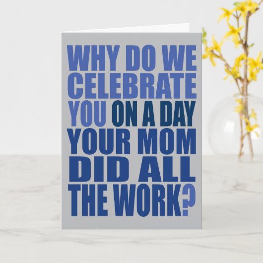 母は青と灰色の誕生日カード カード (黄色い花)