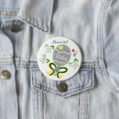 母は黄色の星の馬のガラガラ赤ちゃんシャワーになる 缶バッジ (インサイチュ)