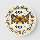 母ひまわり ラウンド壁時計 (正面)