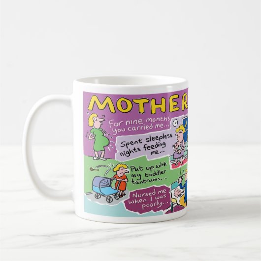 母へのギフト おかしな母の誕生日 コーヒーマグカップ (左)