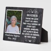 母へのメモリアル名言 オーダーメイドの写真と名前 フォトプラーク (側面)