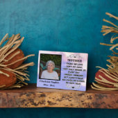 母へのメモリアル名言 オーダーメイドの写真と名前 フォトプラーク (側面)