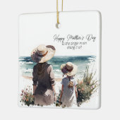 母への幸せな母独身のの日 セラミックオーナメント (左)